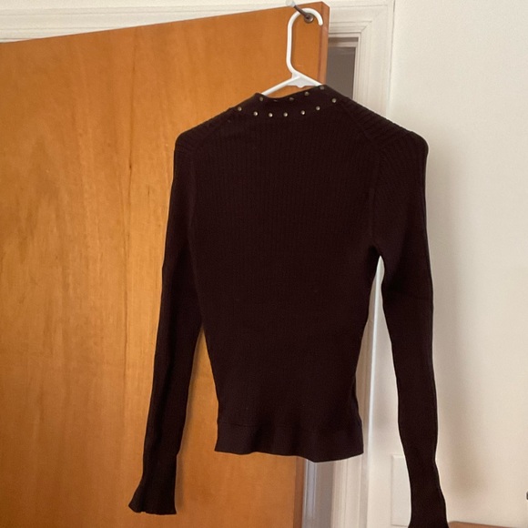 Tracy M large dark brown zip sweater - Picture 3 of 4